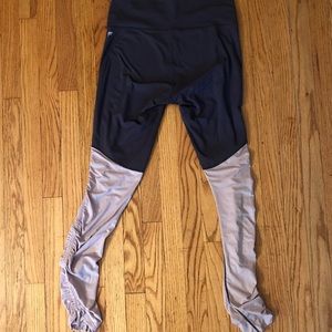 Rouched dual-color Fabletics leggings.